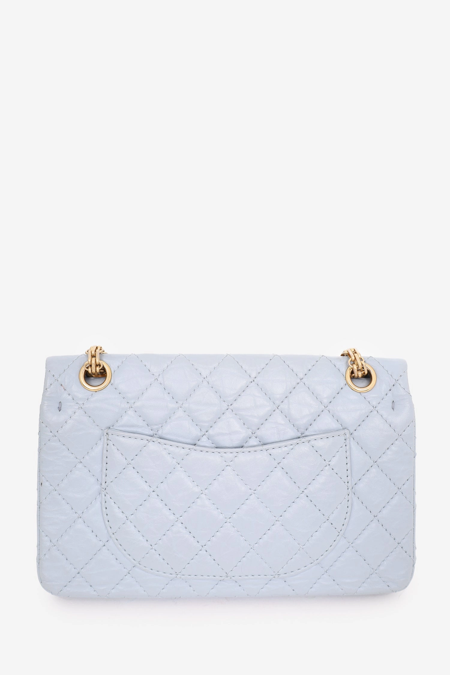 Pre-Loved Chanel 2018-2019 Blue Quilted Leather Reissue 225 Double Flap Bag