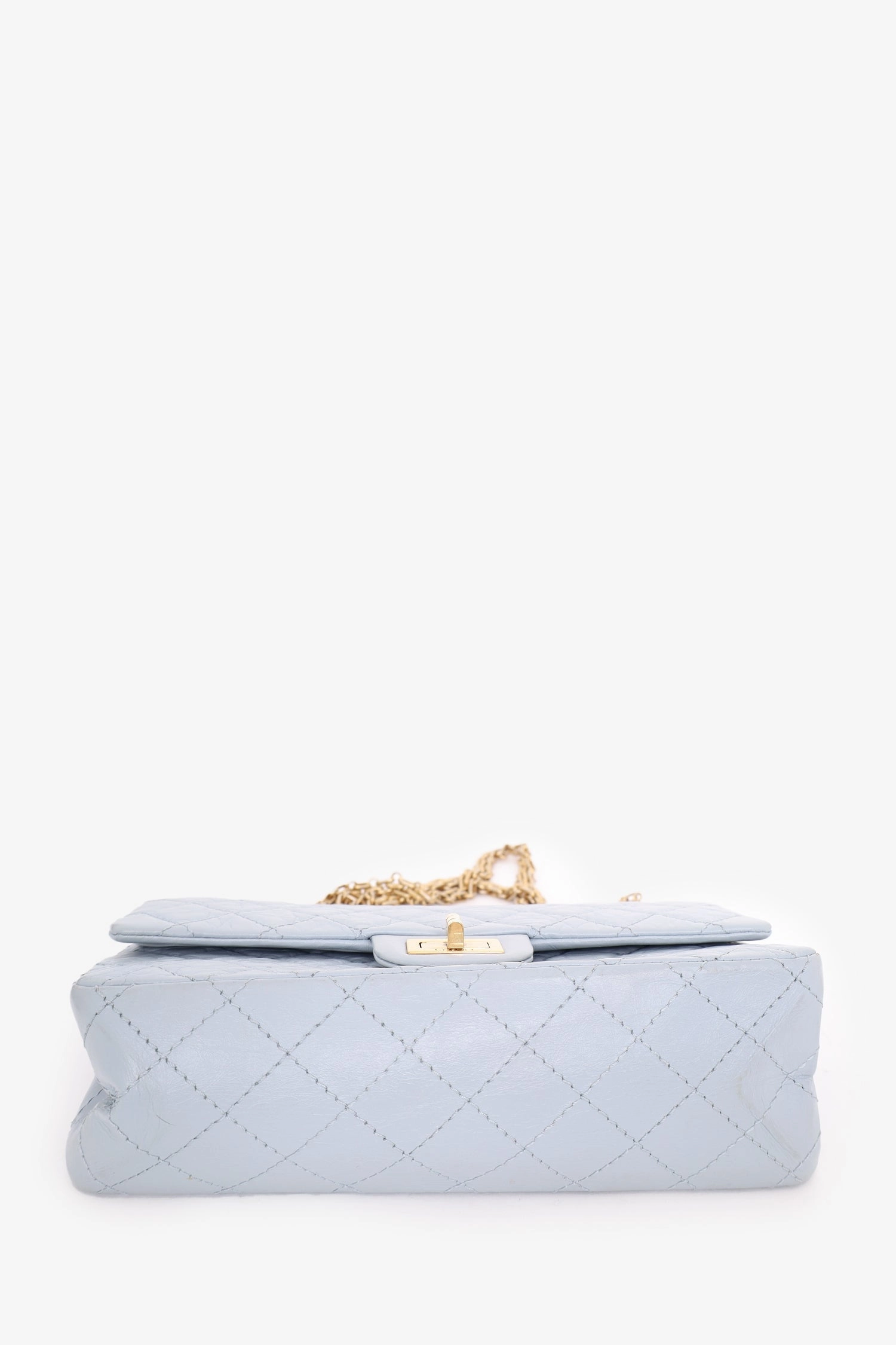 Pre-Loved Chanel 2018-2019 Blue Quilted Leather Reissue 225 Double Flap Bag