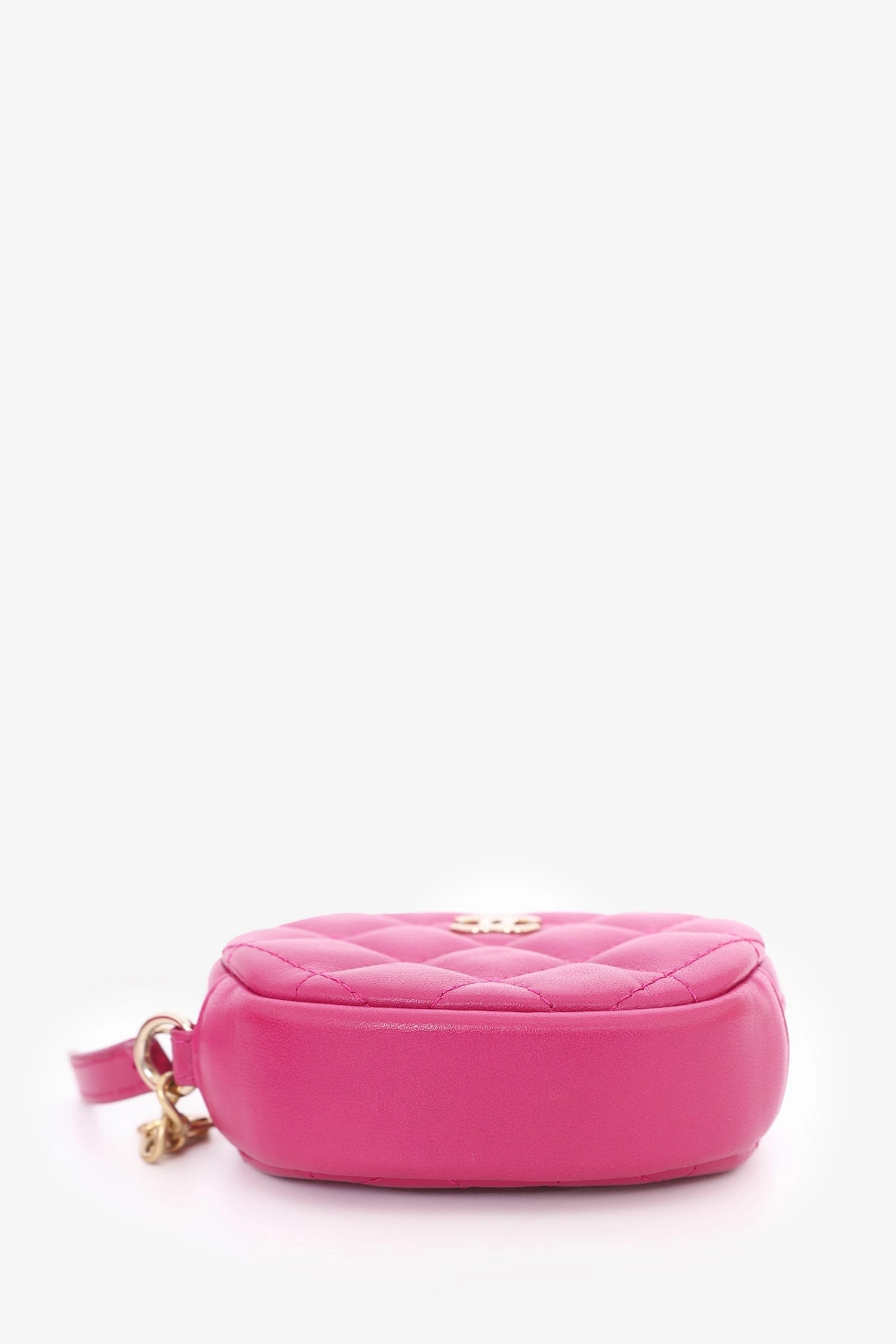 Pre-Loved Chanel 2019-20 Fuchsia Tweed 19 Round Clutch with Coin Purse