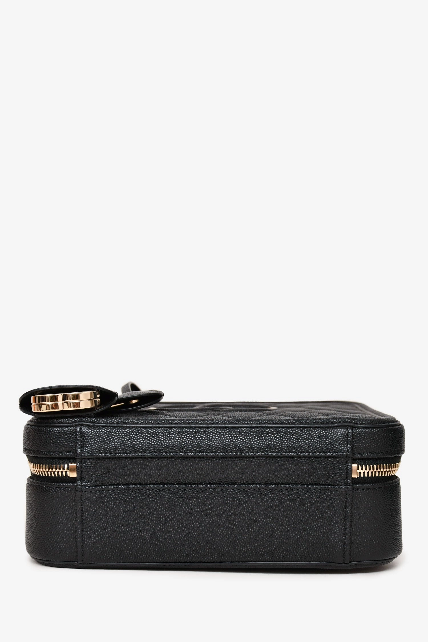 Pre-Loved Chanel 2019 Black Caviar Medium CC Filigree Vanity Case