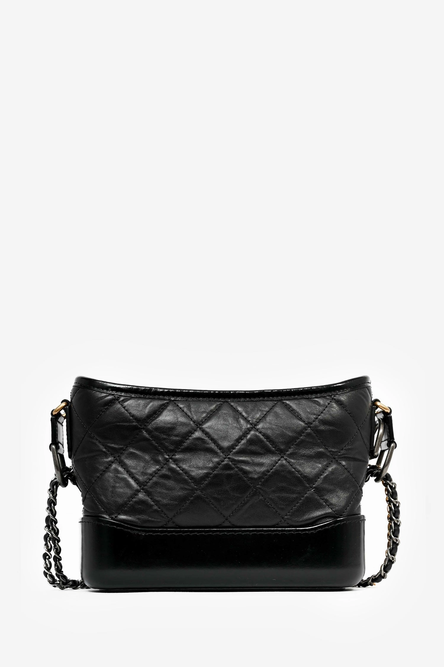 Pre-Loved Chanel 2019 Black Lambskin Leather Small Gabrielle Bag