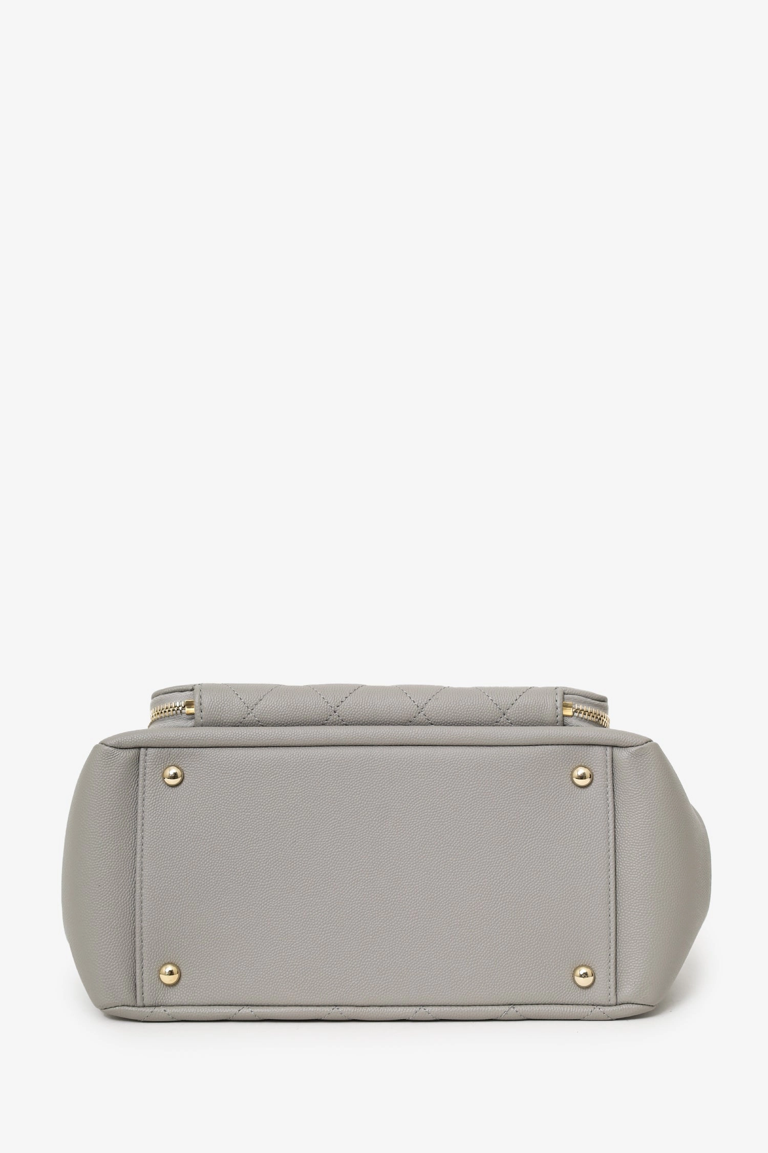 Pre-Loved Chanel 2019 Grey Caviar Leather Quilted Small Business Affinity Shopping Tote