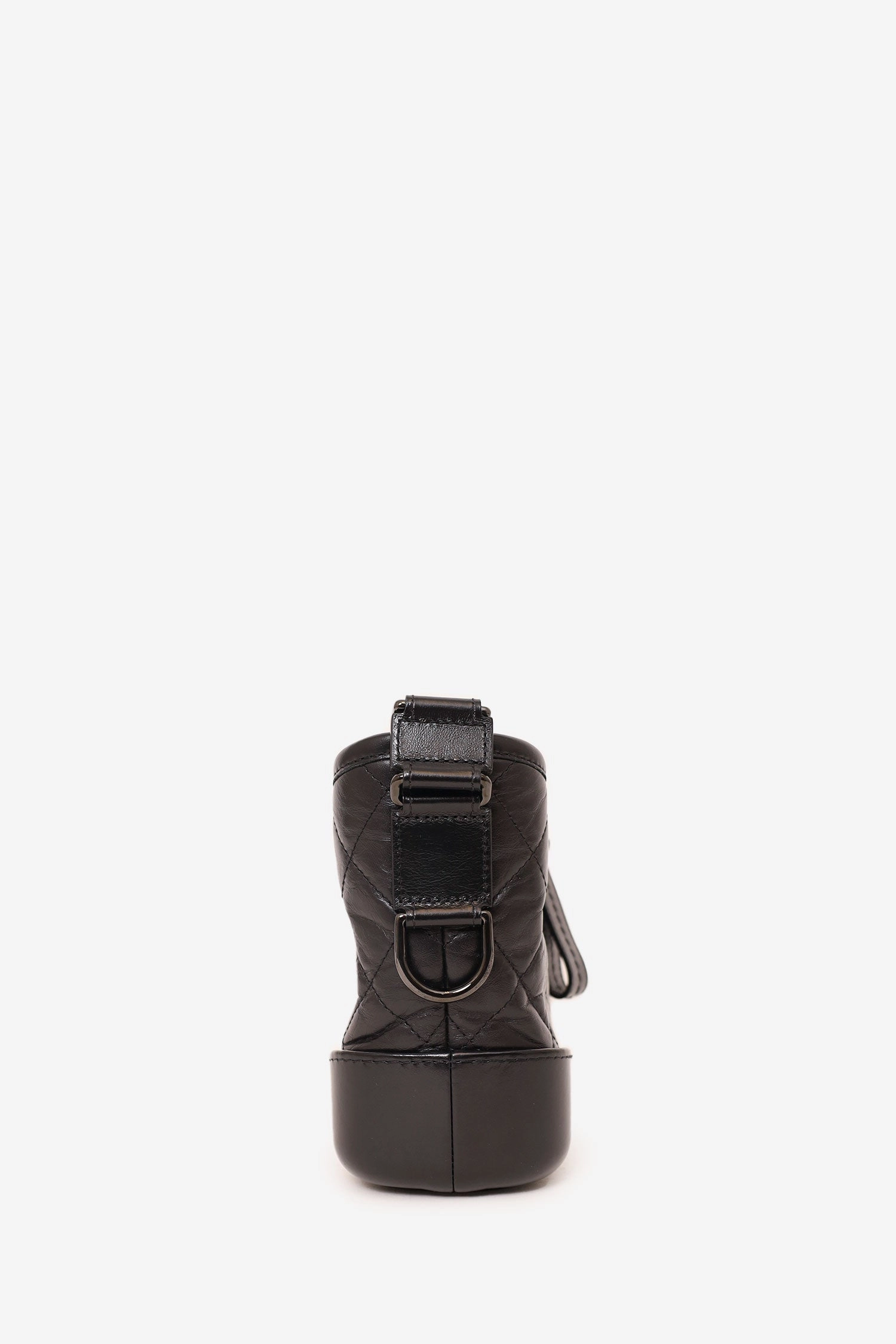 Pre-Loved Chanel 2019 So Black Quilted Leather Small Gabrielle Crossbody Bag