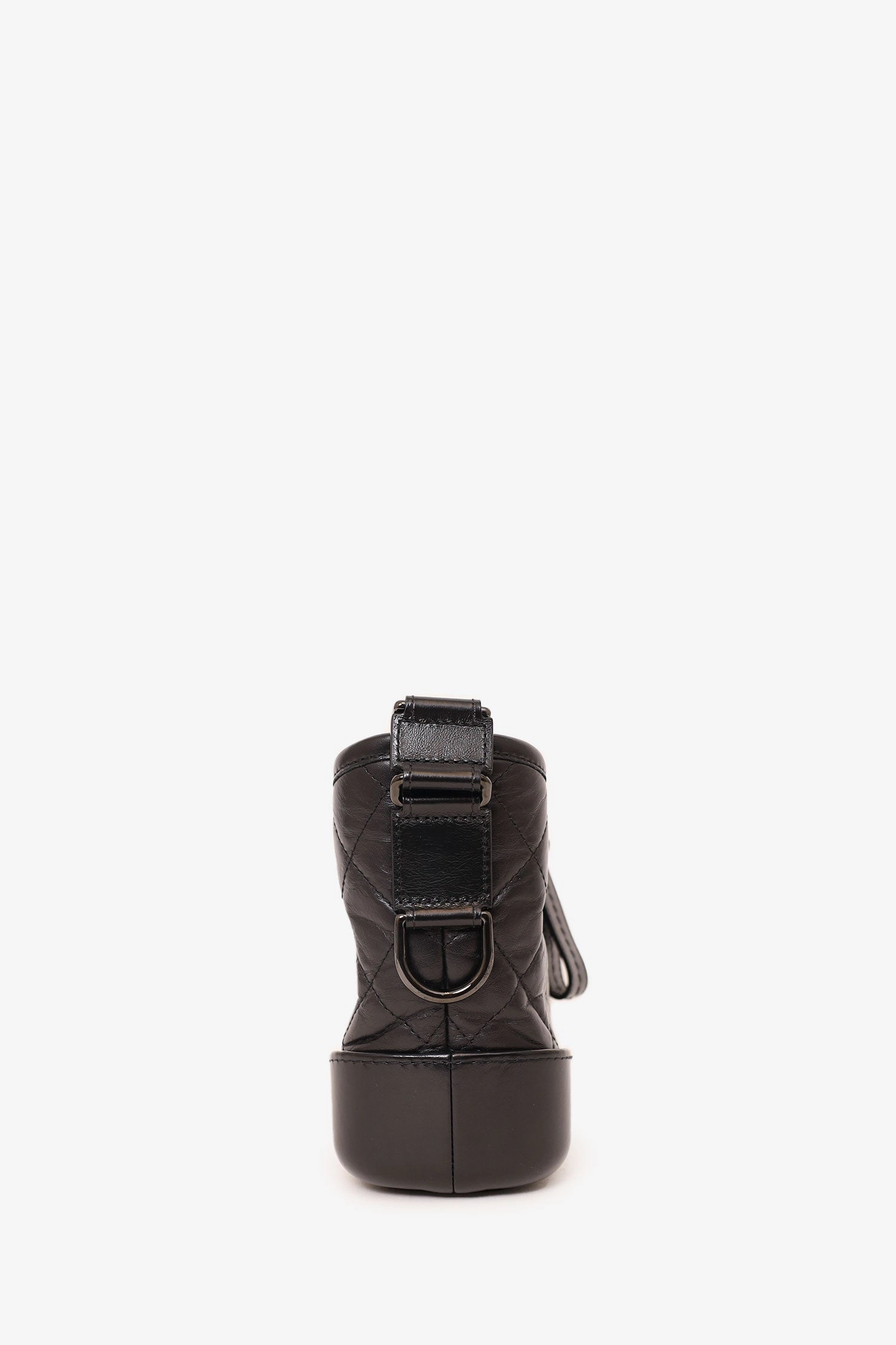Pre-Loved Chanel 2019 So Black Quilted Leather Small Gabrielle Crossbody Bag