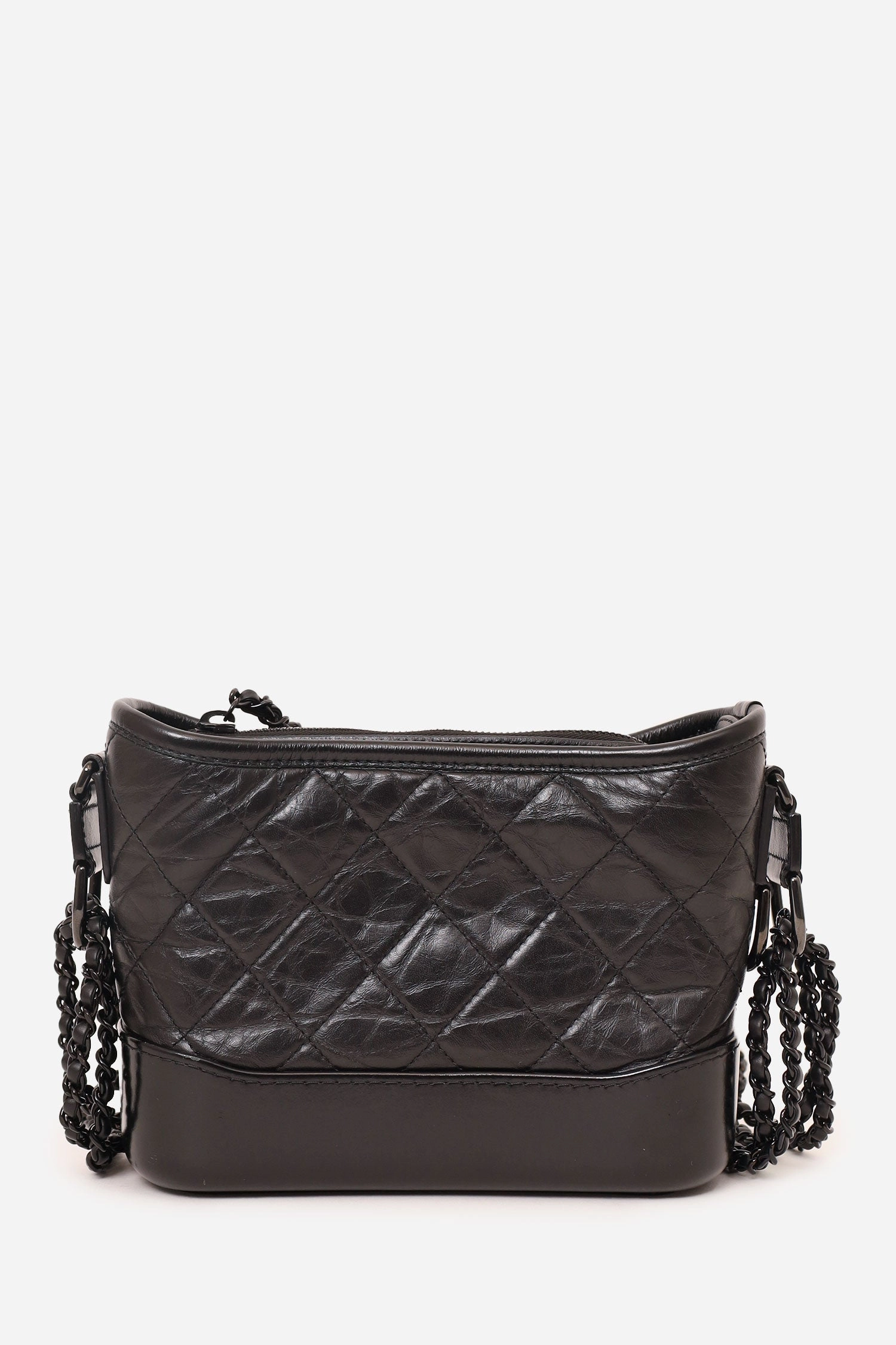 Pre-Loved Chanel 2019 So Black Quilted Leather Small Gabrielle Crossbody Bag