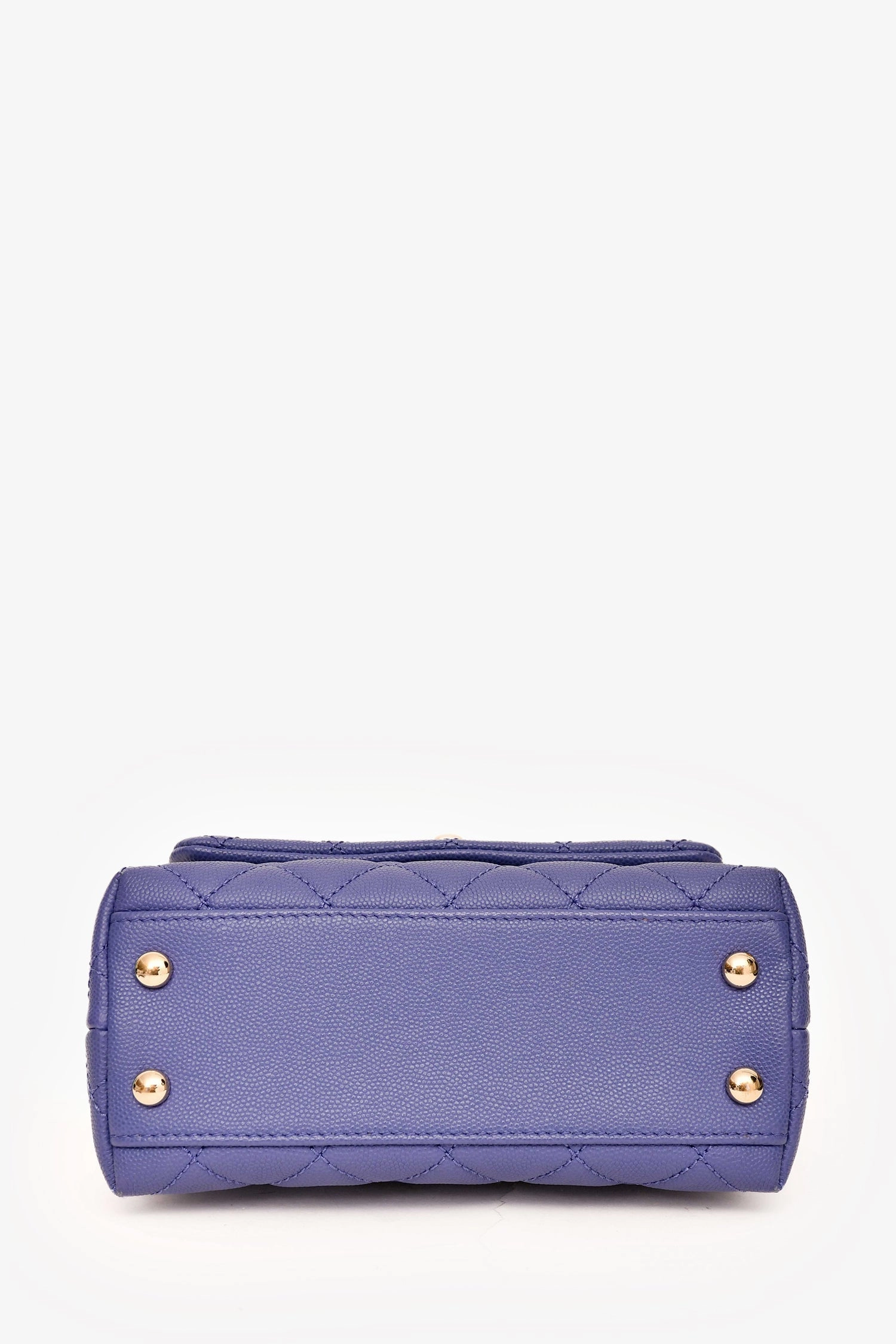 Pre-Loved Chanel 2020 Purple Caviar Leather Mini Coco Top Handle