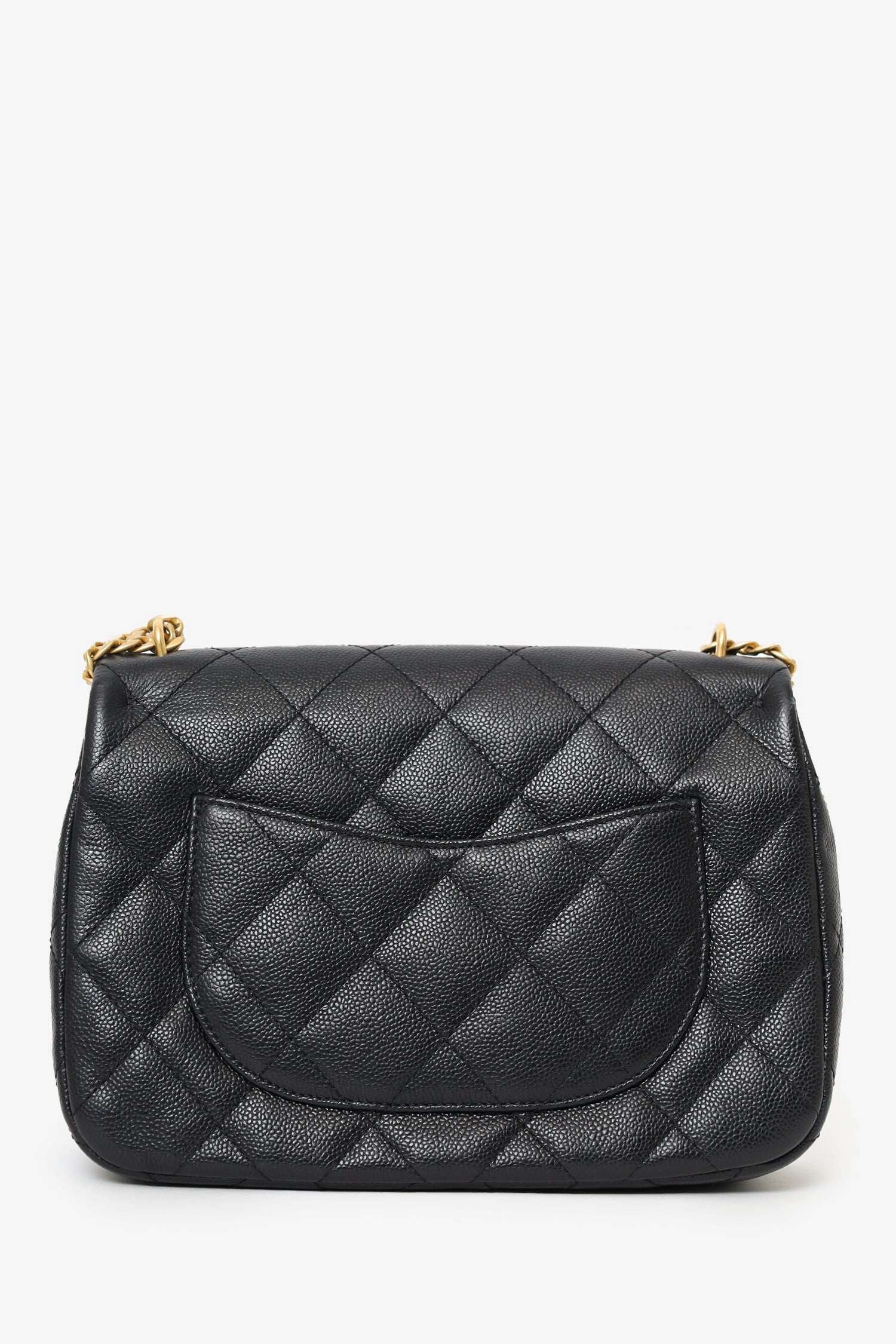 Pre-Loved Chanel 2023 Black Caviar Quilted Mini Sweetheart Flap Black