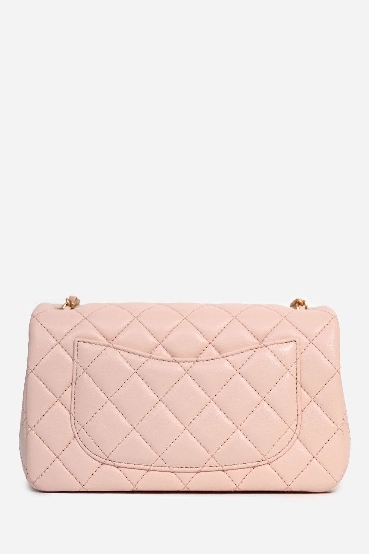 Pre-Loved Chanel 2023 Pink Lambskin Leather Mini Rectangular Pearl Crush Crossbody