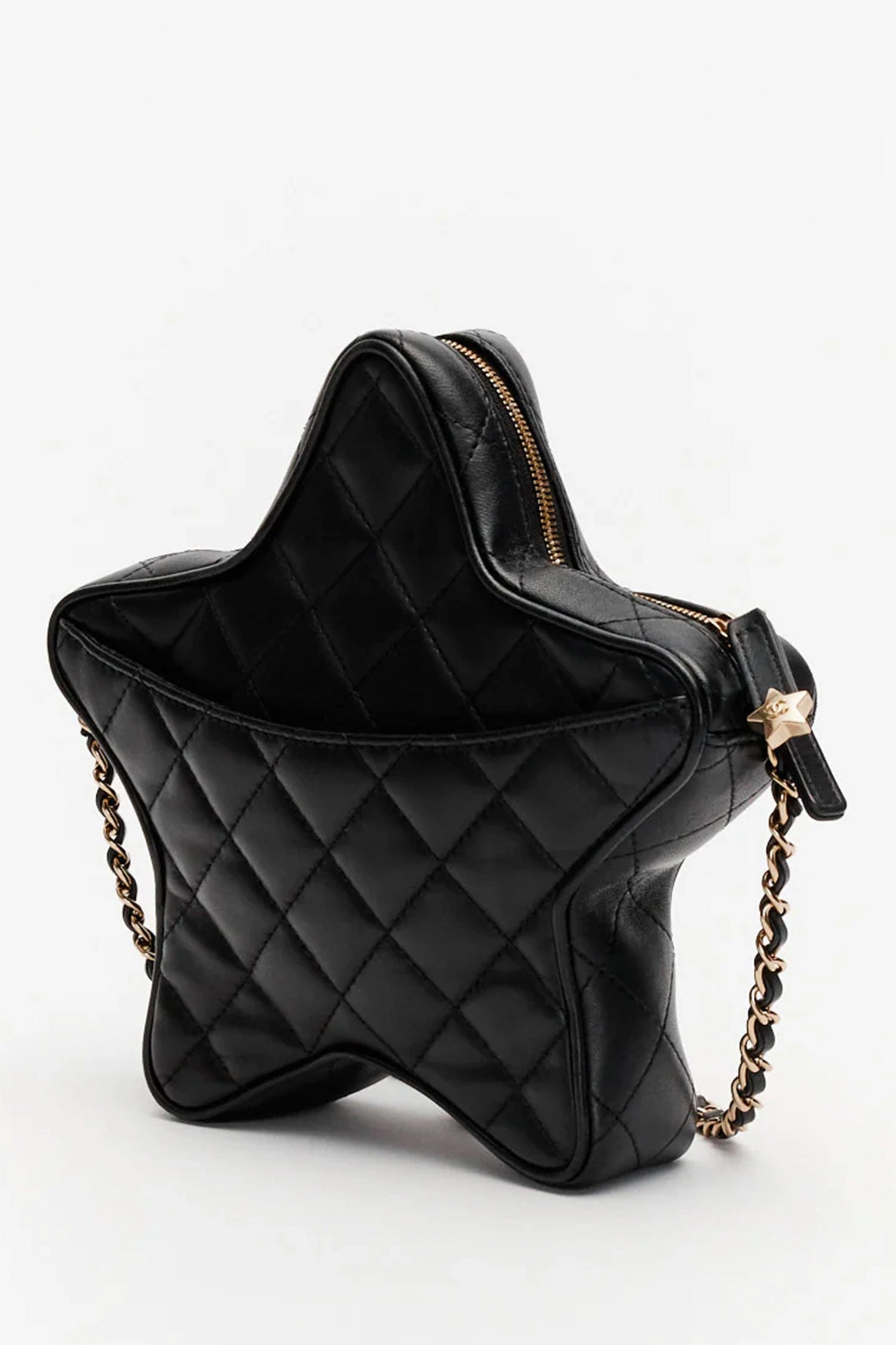Pre-Loved Chanel 2024 Black Leather Walk Of Fame Star Handbag