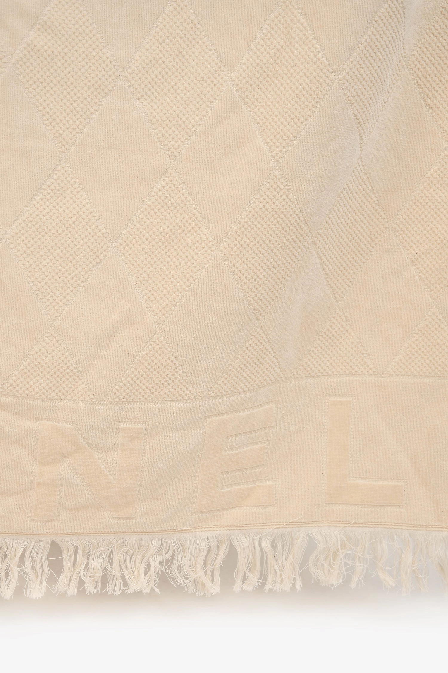 Pre-Loved Chanel Beige Terry Cloth Beach Tote & Towel Set