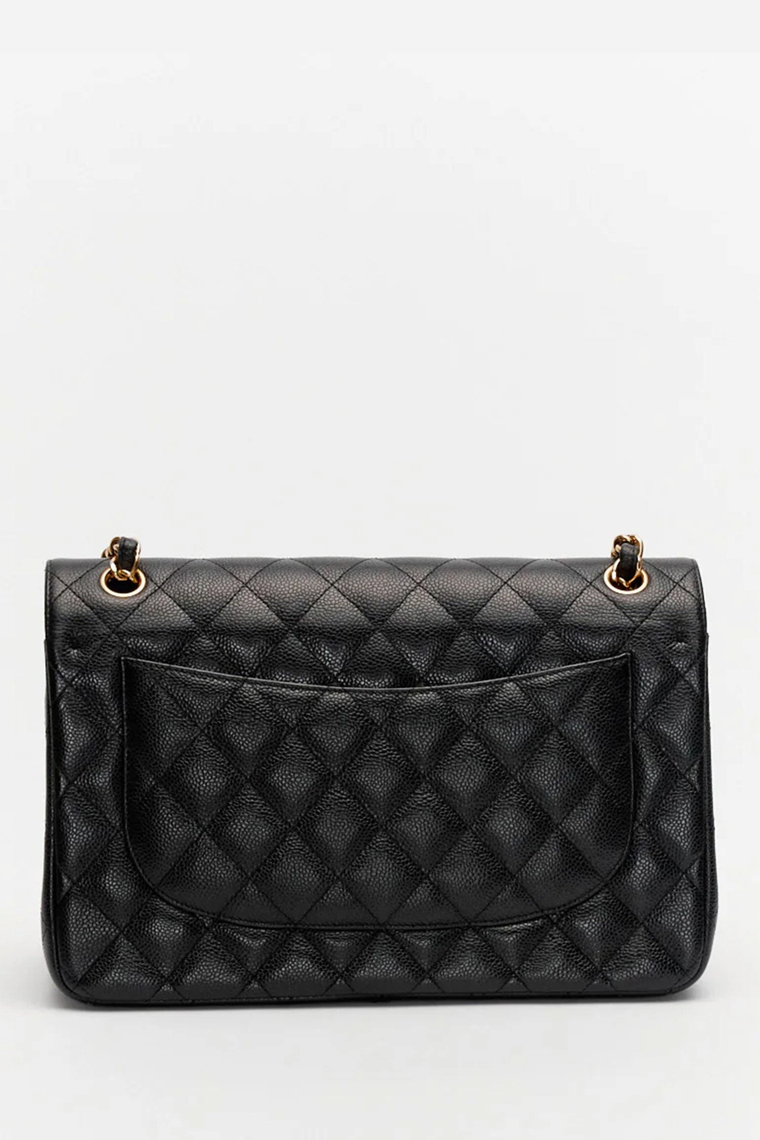 Pre-Loved Chanel Black Caviar Leather Jumbo Classic Double Flap