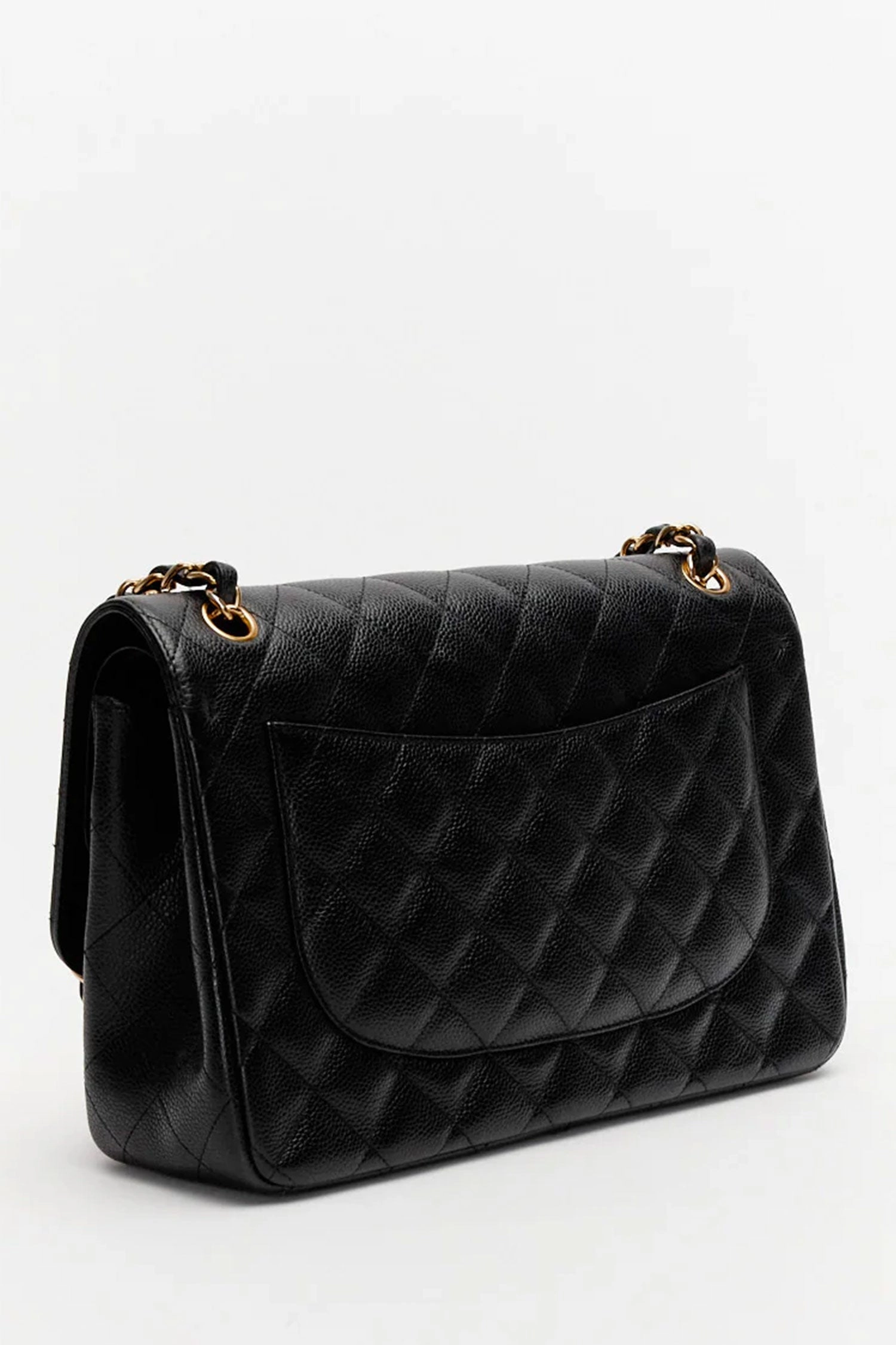 Pre-Loved Chanel Black Caviar Leather Jumbo Classic Double Flap
