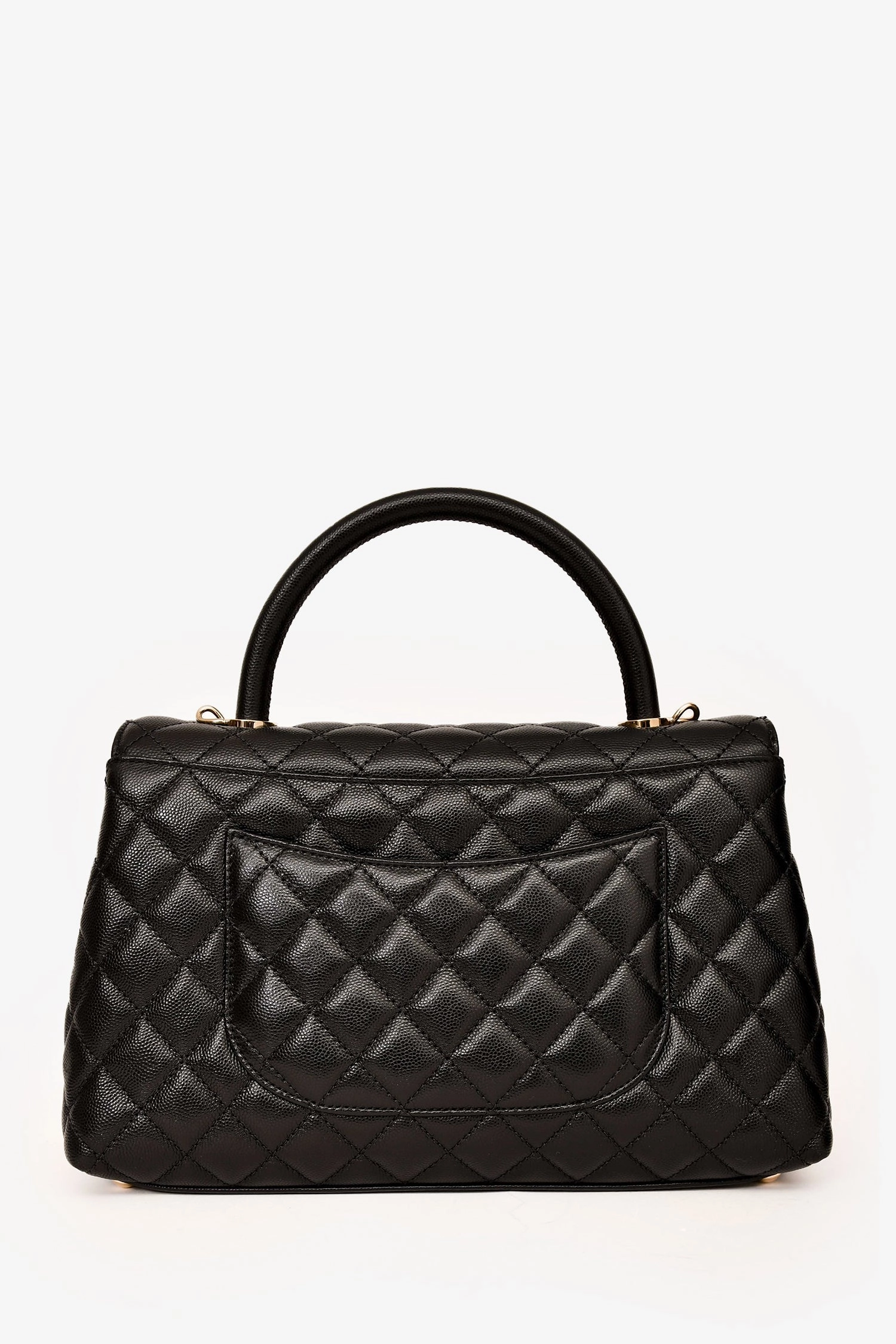 Pre-Loved Chanel Black Caviar Leather Small Coco Handle with Strap
