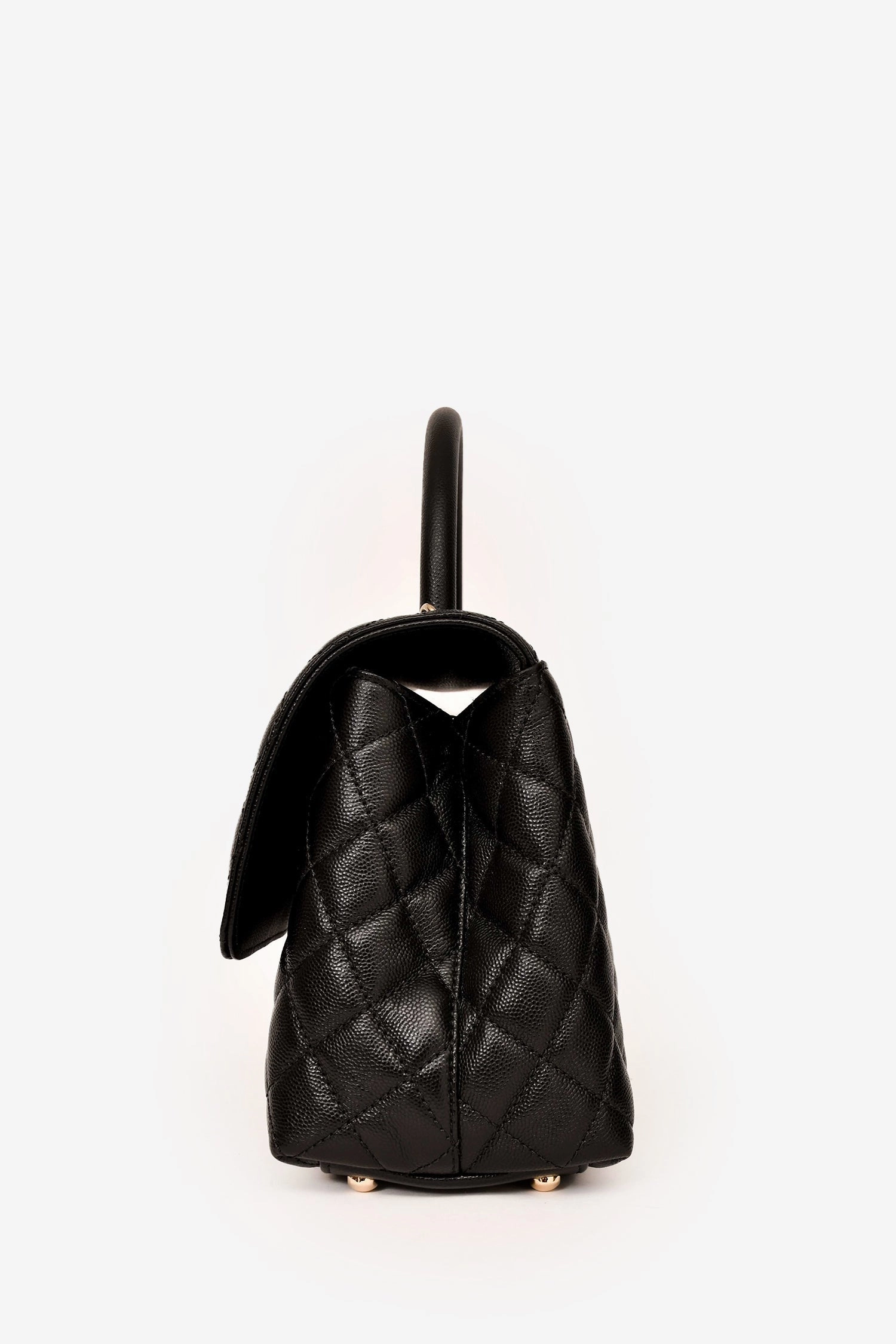 Pre-Loved Chanel Black Caviar Leather Small Coco Handle with Strap