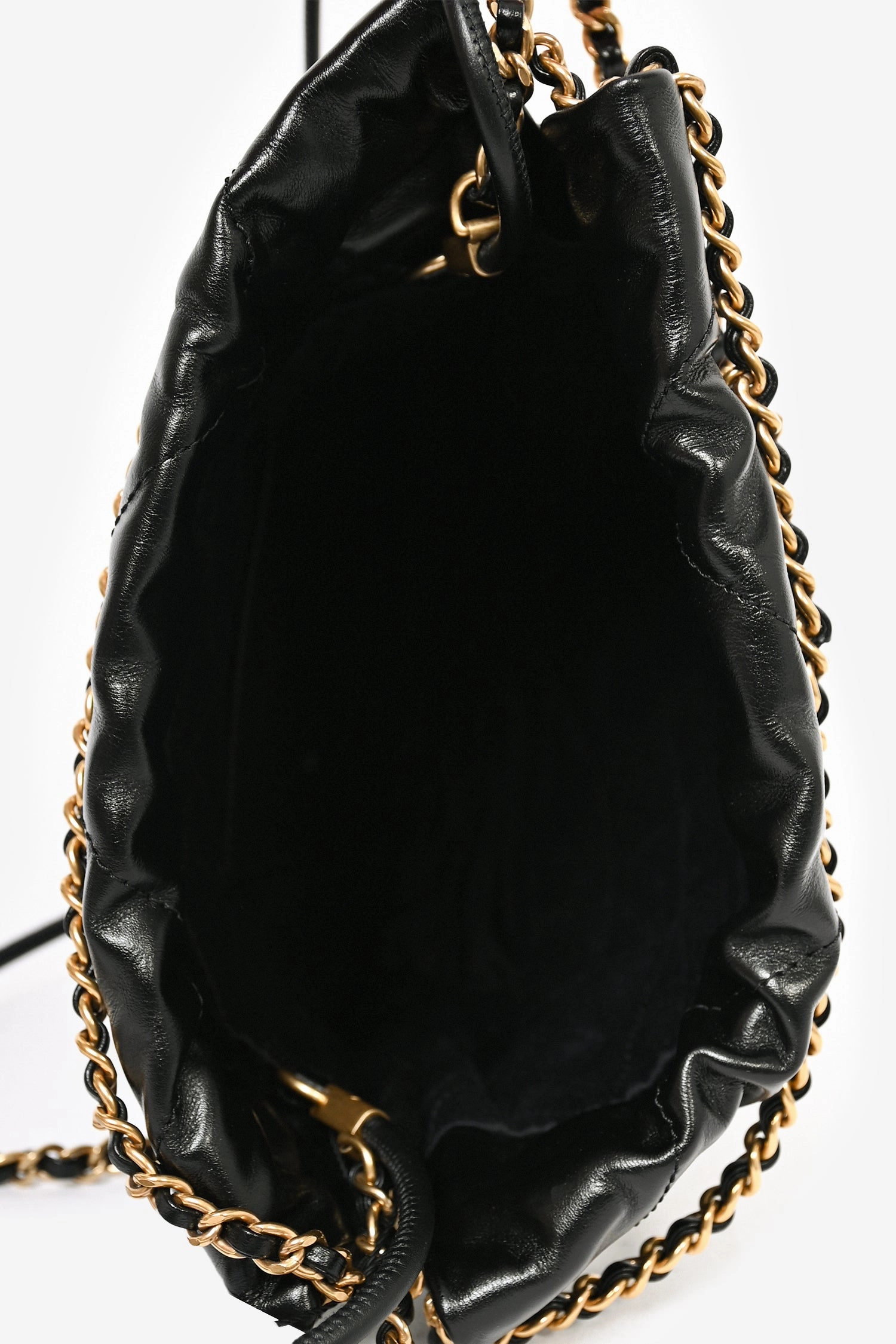 Pre-Loved Chanel Black Leather Mini 22 Hobo Bag