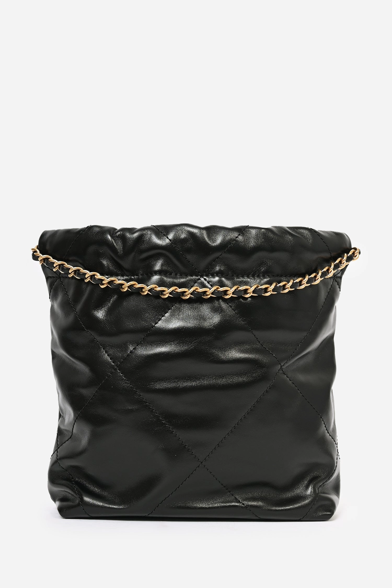 Pre-Loved Chanel Black Leather Mini 22 Hobo Bag