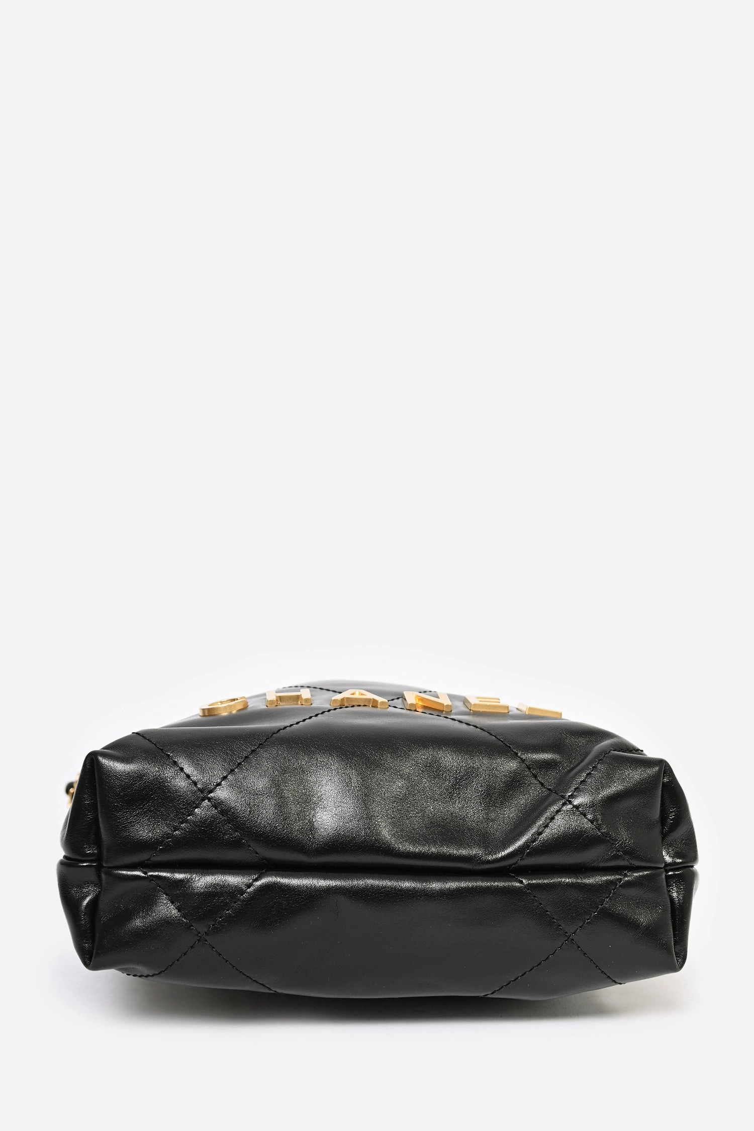 Pre-Loved Chanel Black Leather Mini 22 Hobo Bag