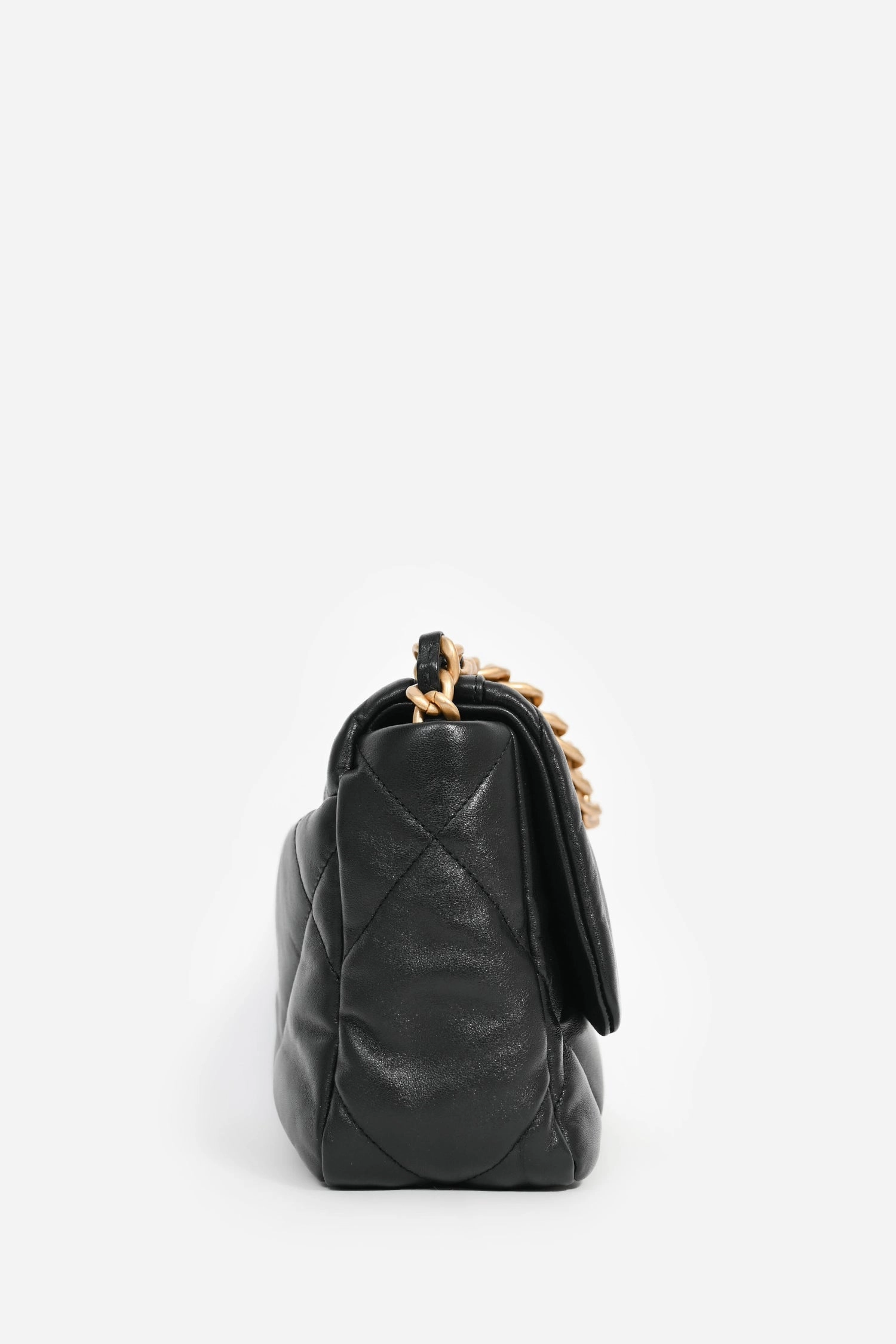 Pre-Loved Chanel Black Quilted Lambskin Medium 19 Chain Bag