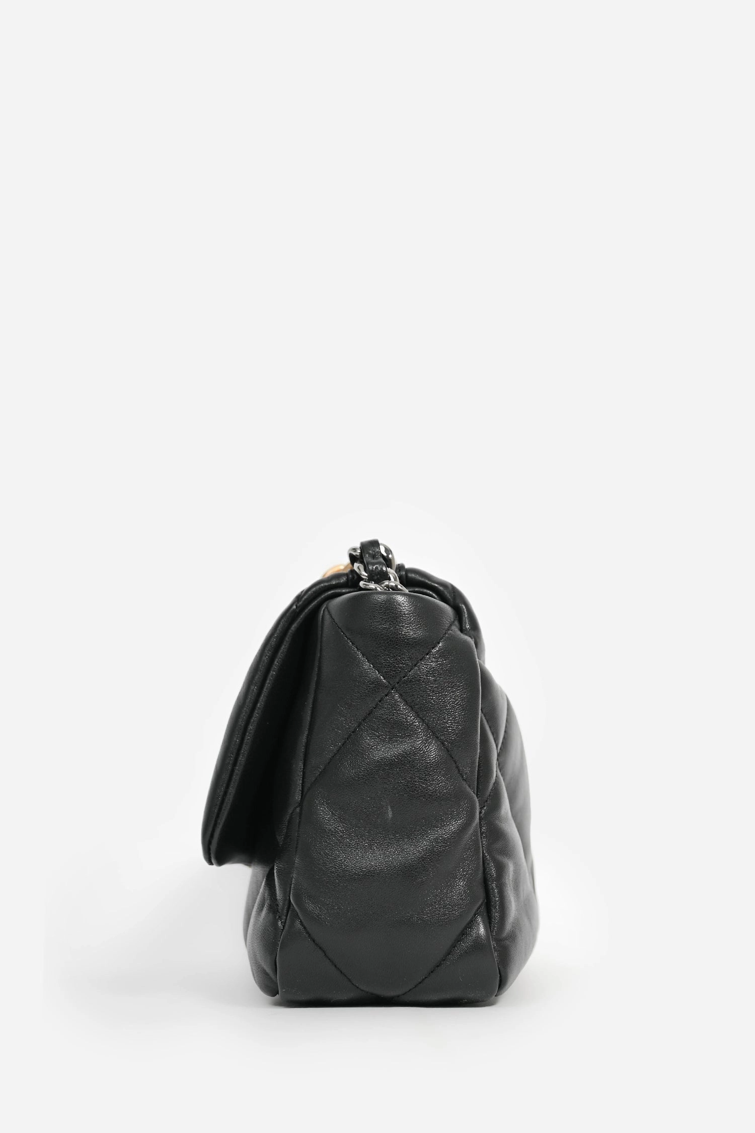 Pre-Loved Chanel Black Quilted Lambskin Medium 19 Chain Bag