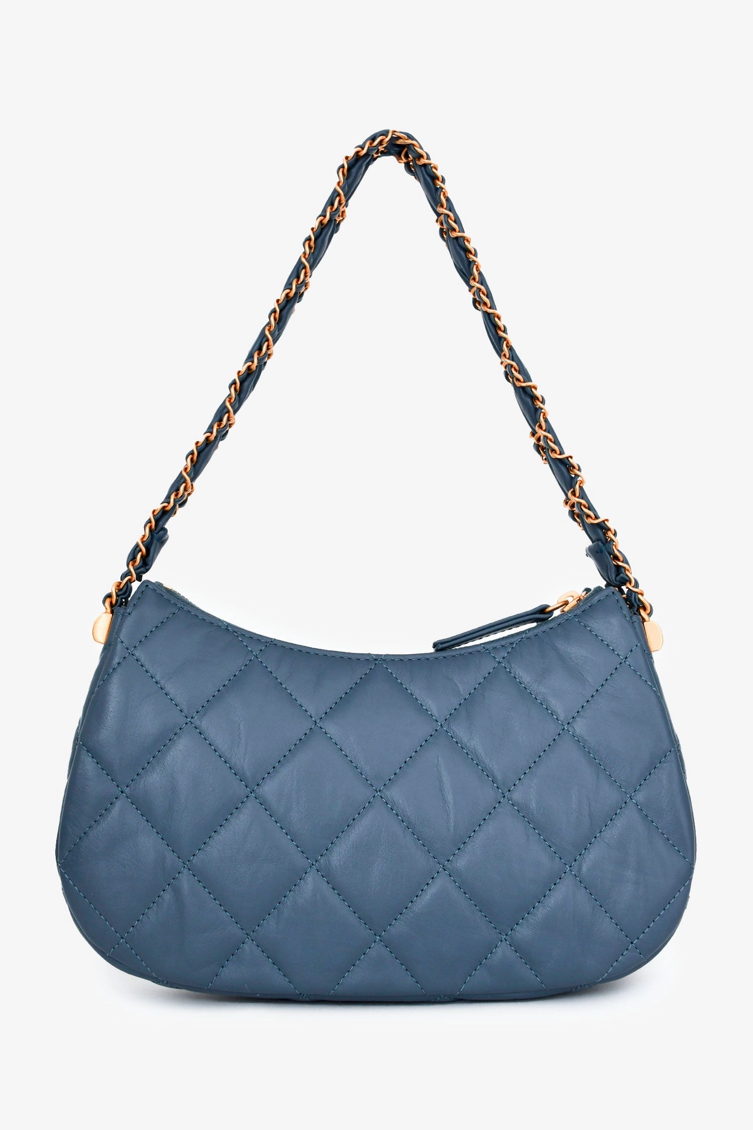 Pre-Loved Chanel Blue Aged Lambskin Leather Quilted Chanel 19 Clutch On Chain GHW