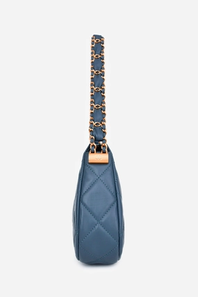 Pre-Loved Chanel Blue Aged Lambskin Leather Quilted Chanel 19 Clutch On Chain GHW