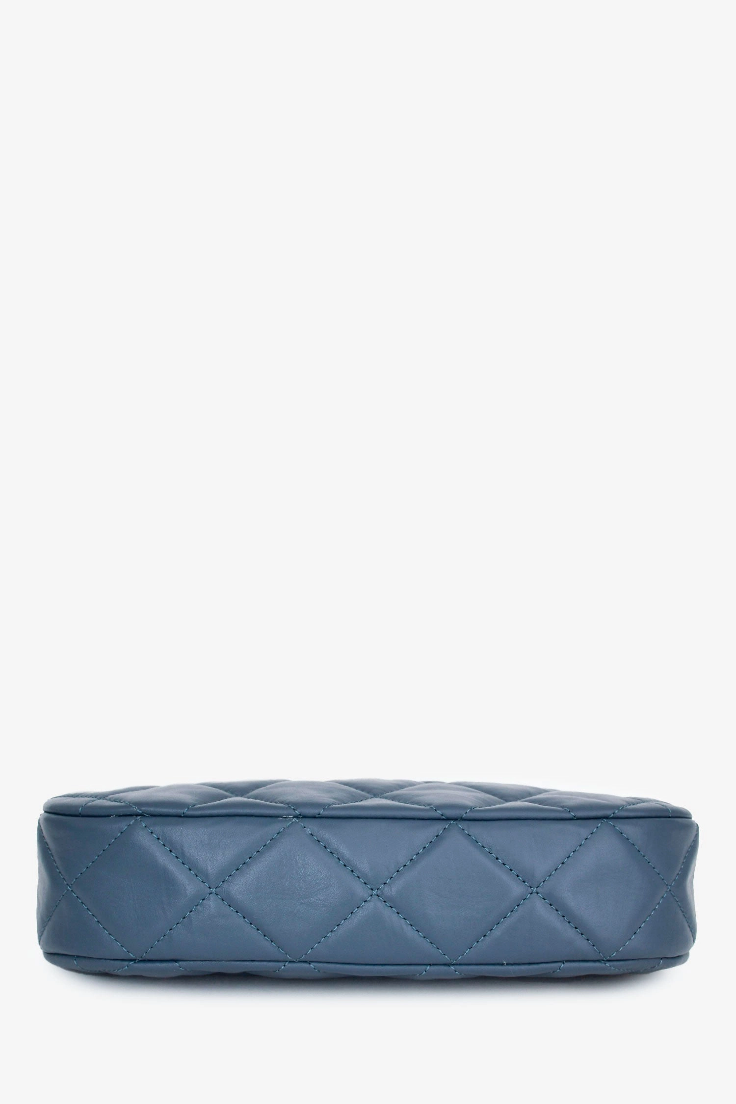 Pre-Loved Chanel Blue Aged Lambskin Leather Quilted Chanel 19 Clutch On Chain GHW