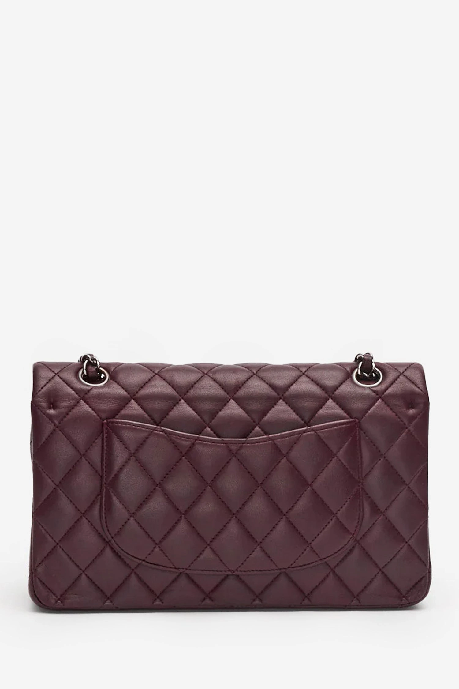 Pre-Loved Chanel Dark Purple Lambskin Medium Classic Double Flap Bag