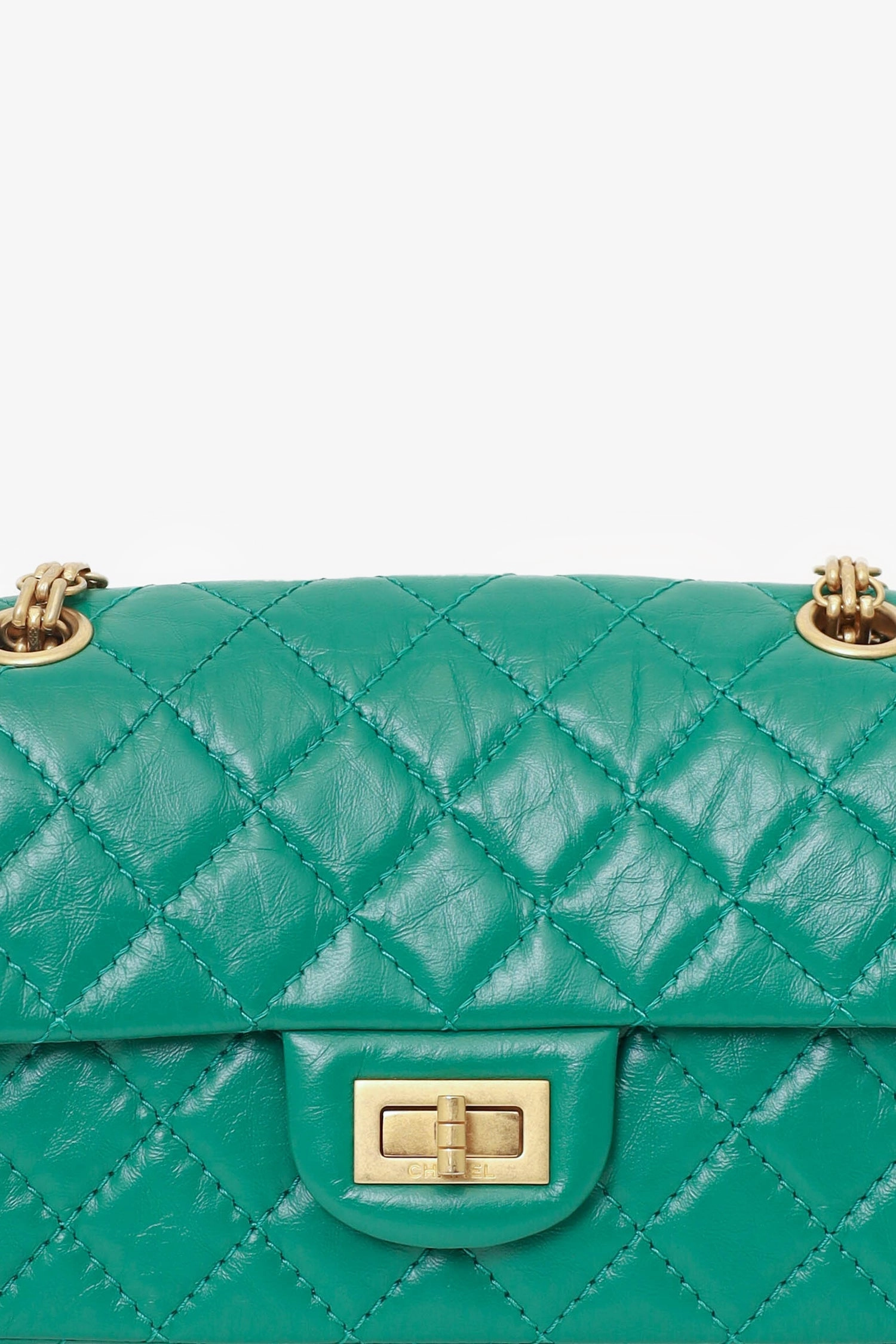 Pre-Loved Chanel Green Quilted Leather Mini Reissue 225 Double Flap Bag