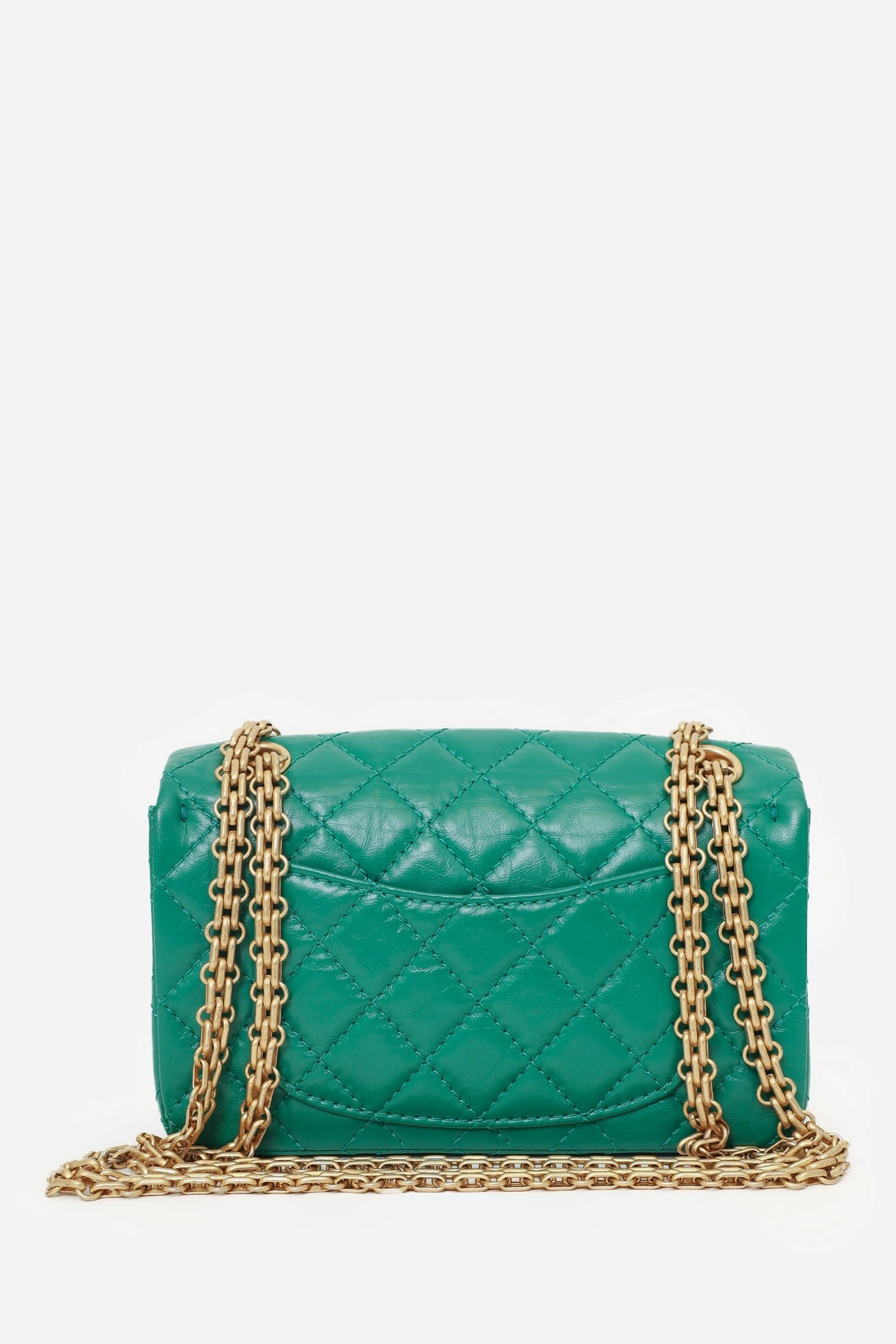 Pre-Loved Chanel Green Quilted Leather Mini Reissue 225 Double Flap Bag