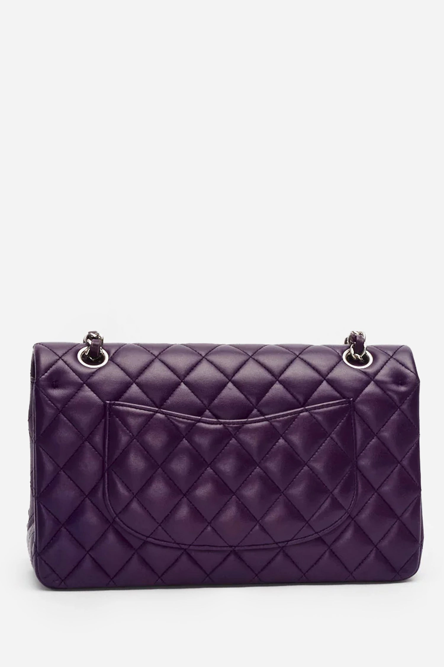 Pre-Loved Chanel Purple Lambskin Medium Double Flap Bag