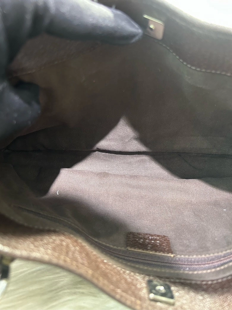 Pre-loved GUCCI GG Supreme Beige Canvas Shoulder Bag