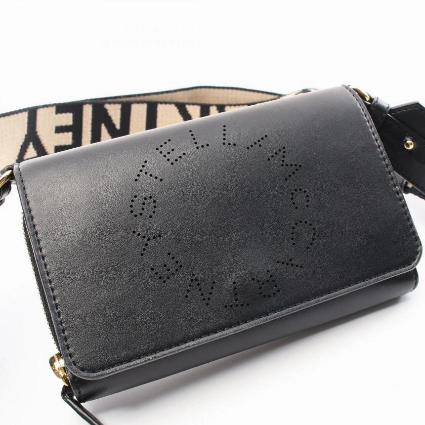 Pre-loved Stella McCartney Stella Logo Crossbody Wallet Shoulder Wallet Faux Leather Black