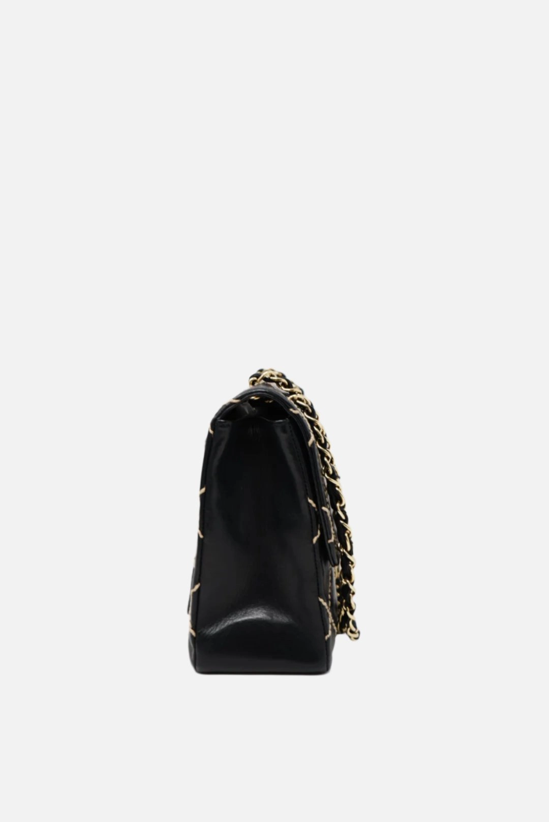 Pre-Owned CHANEL Wild Stitch Shoulder Bag Black 2003-2004