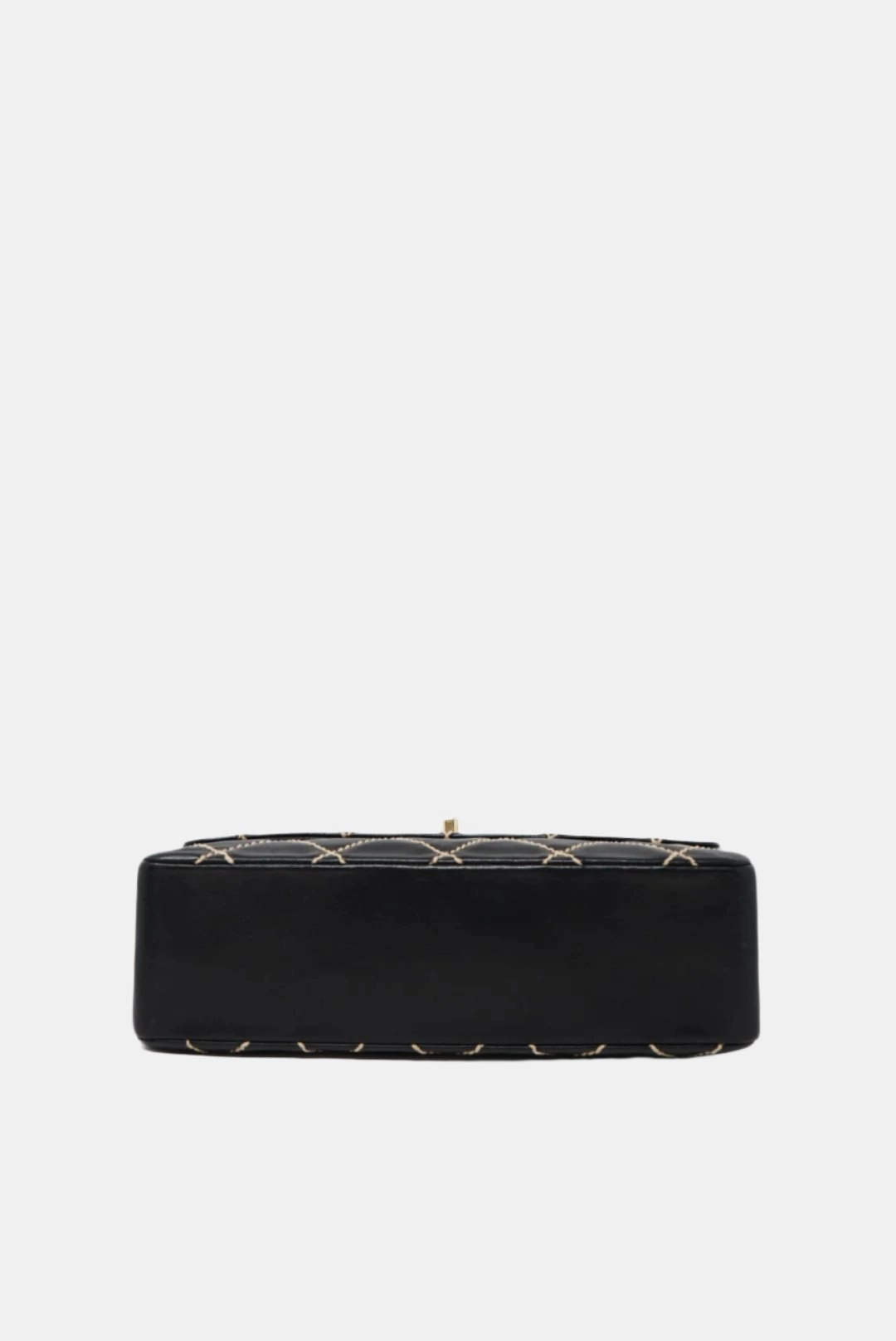 Pre-Owned CHANEL Wild Stitch Shoulder Bag Black 2003-2004