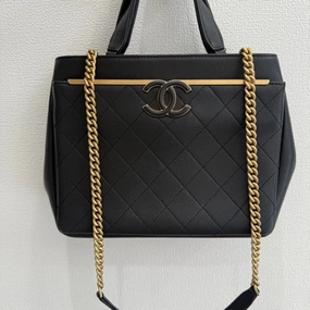 Preloved Chanel Caviar Leather 2way Chain Bag GT5633 Black Shoulder Bag