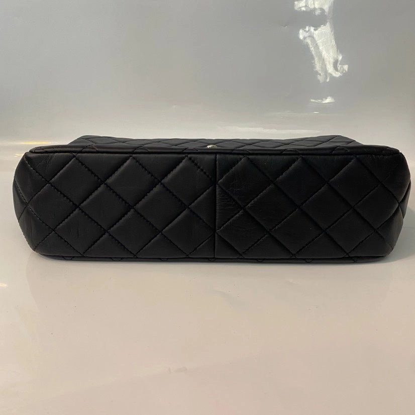 Preloved Chanel Classic Flap Bag Black Leather Shoulder Bag
