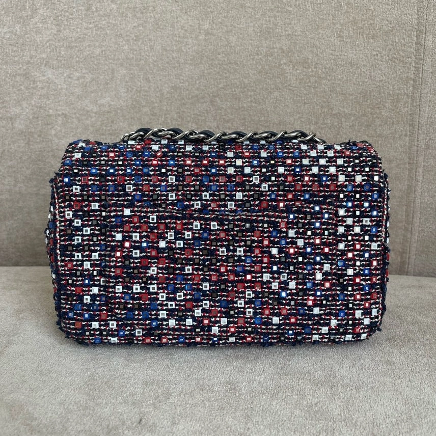 Preloved Chanel Tweed Shoulder Bag Multicolor