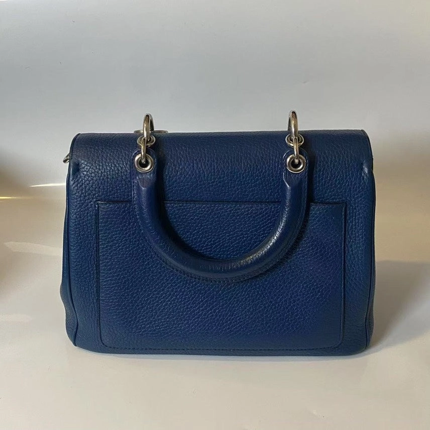 Preloved Christian Dior Diorama Blue Leather Shoulder Bag