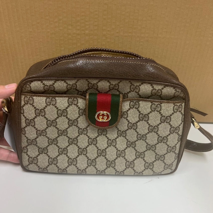 Preloved Gucci GG Supreme Brown Crossbody Bag E9919