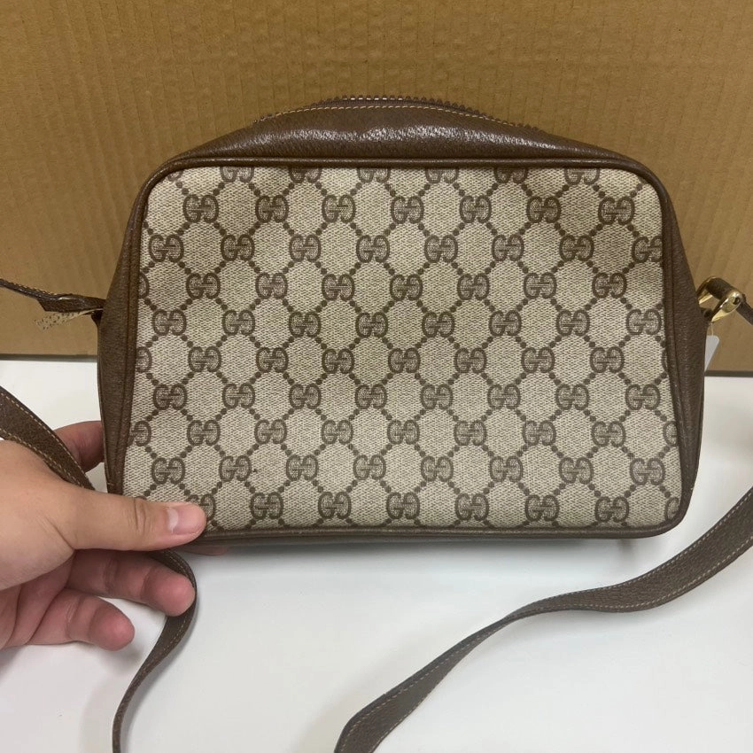 Preloved Gucci GG Supreme Brown Crossbody Bag E9919