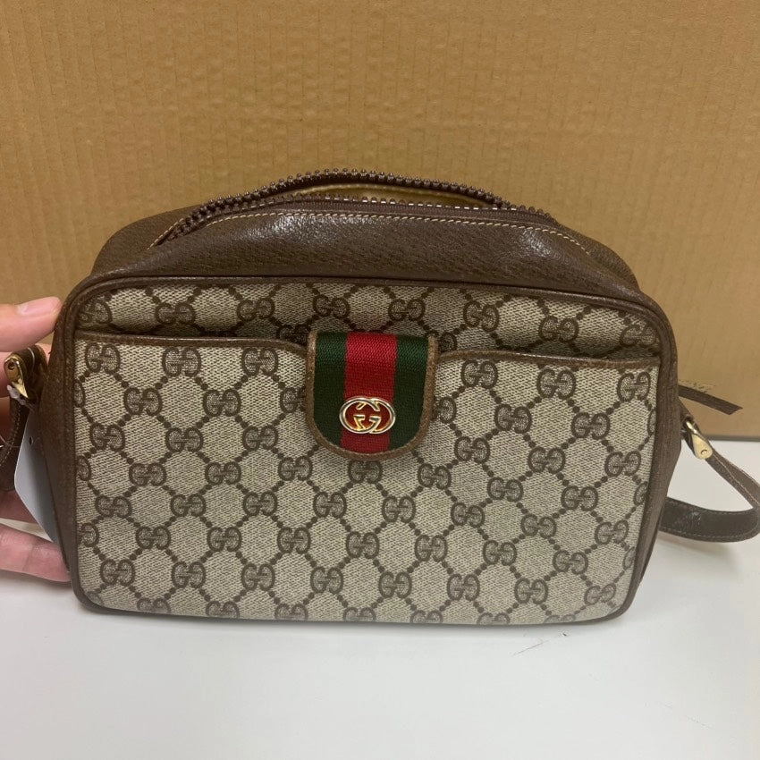 Preloved Gucci GG Supreme Brown Crossbody Bag E9919