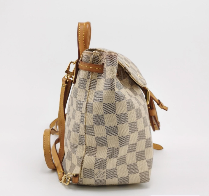 Preloved Louis Vuitton (LV) Damier Azur Sperone Backpack White 250317781109637