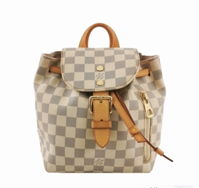 Preloved Louis Vuitton (LV) Damier Azur Sperone Backpack White 250317781109637