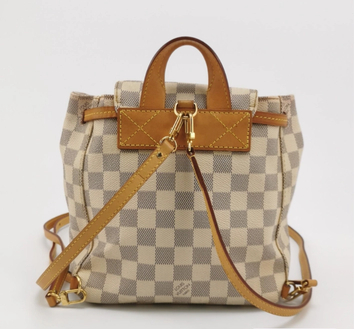 Preloved Louis Vuitton (LV) Damier Azur Sperone Backpack White 250317781109637