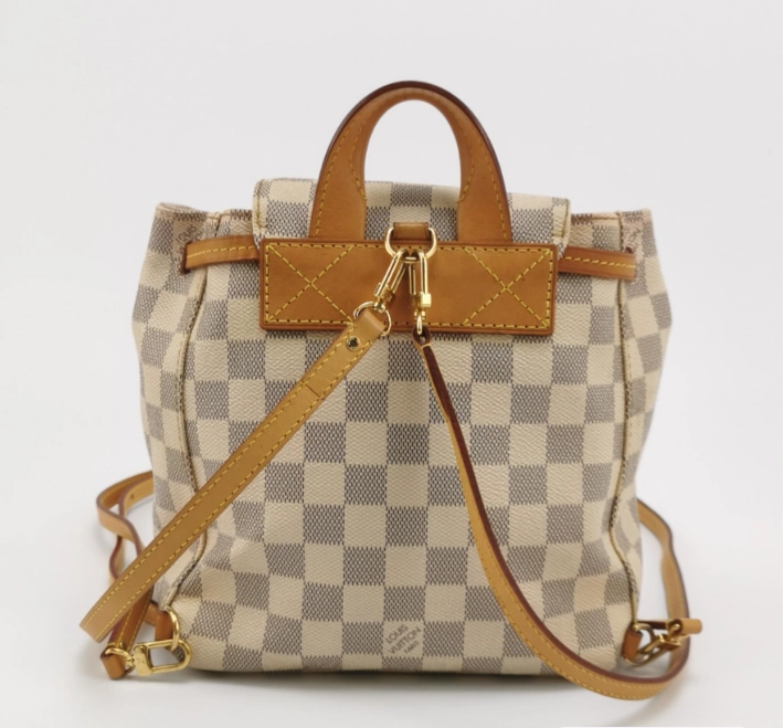 Preloved Louis Vuitton (LV) Damier Azur Sperone Backpack White 250317781109637