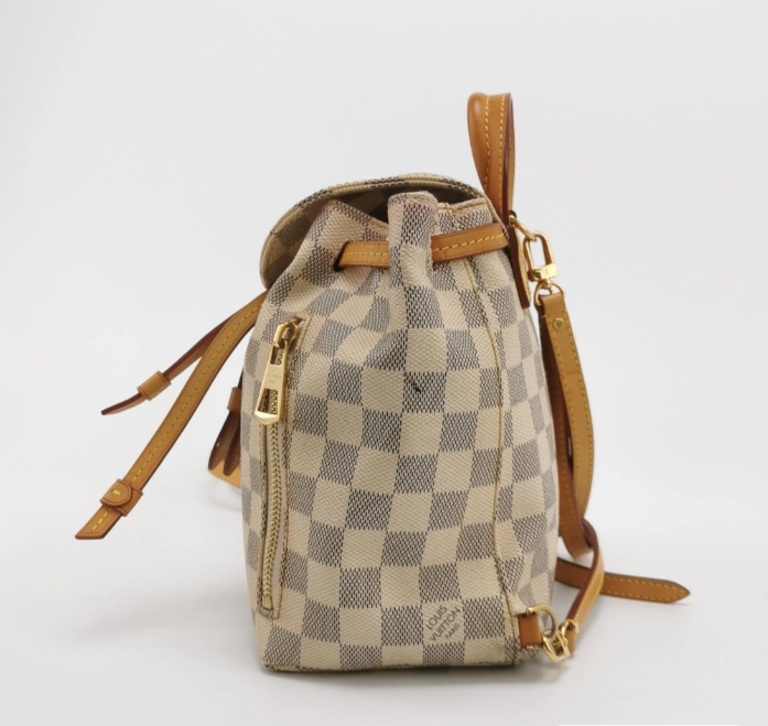 Preloved Louis Vuitton (LV) Damier Azur Sperone Backpack White 250317781109637