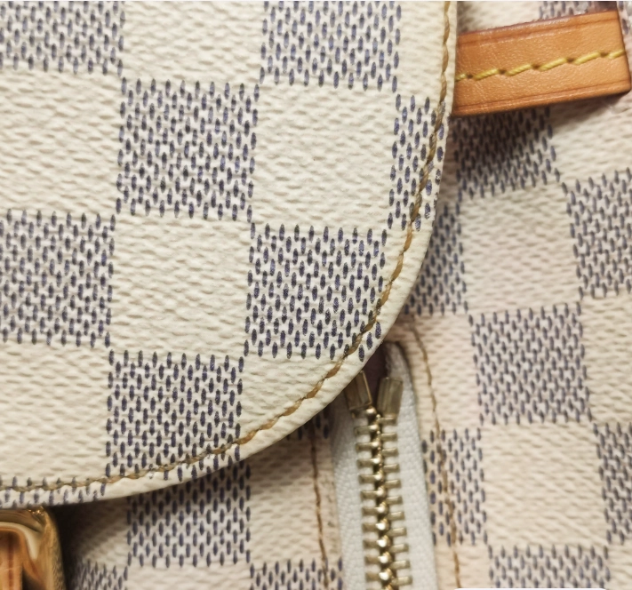 Preloved Louis Vuitton (LV) Damier Azur Sperone Backpack White 250317781109637