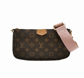 Preloved Louis Vuitton (LV) Monogram Multi Pochette Accessories crossbody bag 24*13*4cm Pink strap 250417781152021