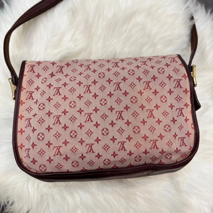 Preloved Louis Vuitton Mini Monogram Berangere Burgundy Canvas Crossbody Bag