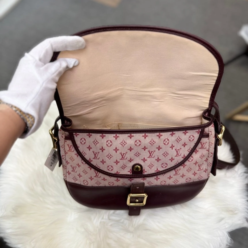 Preloved Louis Vuitton Mini Monogram Berangere Burgundy Canvas Crossbody Bag